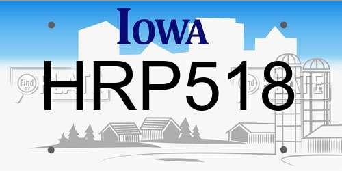 HRP518 Iowa License Plate
