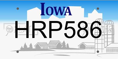 HRP586 Iowa License Plate