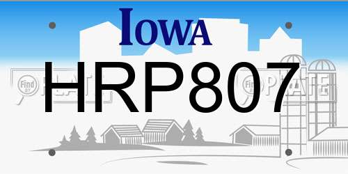 HRP807 Iowa License Plate