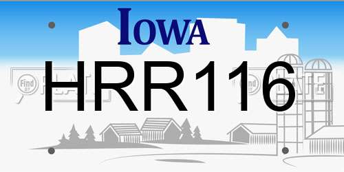 HRR116 Iowa License Plate