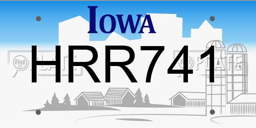 HRR741 Iowa License Plate