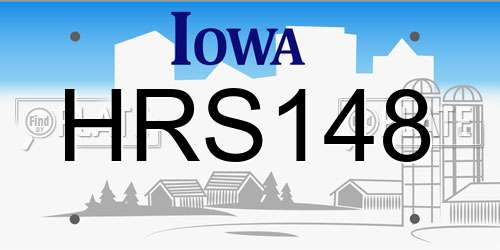 HRS148 Iowa License Plate