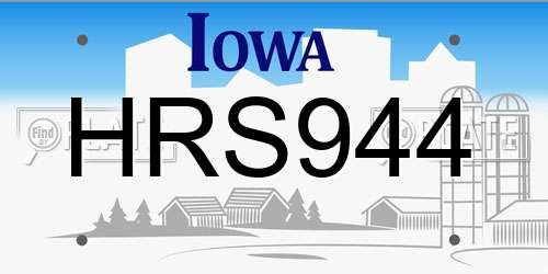 HRS944 Iowa License Plate