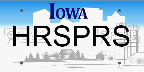 HRSPRS Iowa License Plate