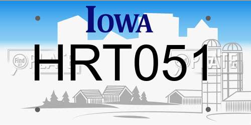 HRT051 Iowa License Plate