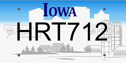 HRT712 Iowa License Plate