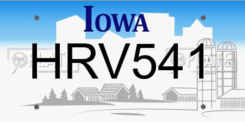 HRV541 Iowa License Plate