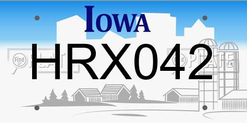 HRX042 Iowa License Plate