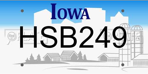 HSB249 Iowa License Plate