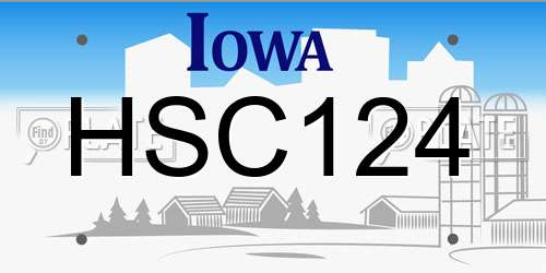 HSC124 Iowa License Plate