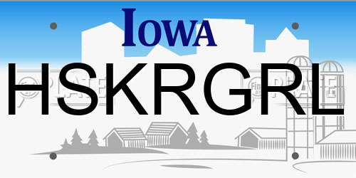 HSKRGRL Iowa License Plate