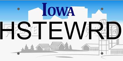 HSTEWRD Iowa License Plate