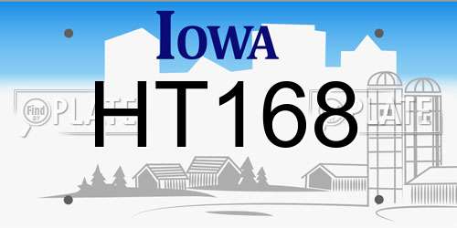 HT168 Iowa License Plate