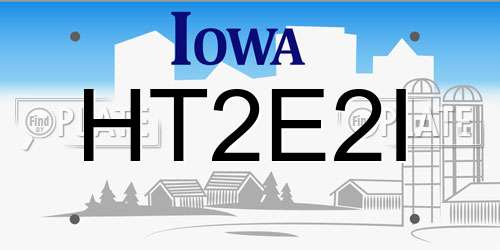 HT2E2I Iowa License Plate