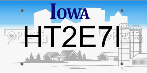 HT2E7I Iowa License Plate