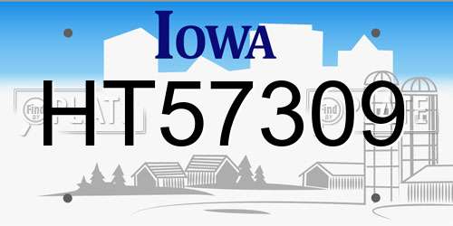 HT57309 Iowa License Plate