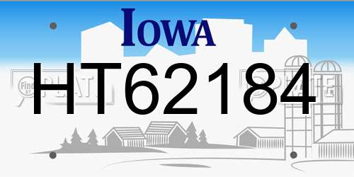 HT62184 Iowa License Plate