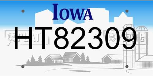 HT82309 Iowa License Plate