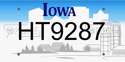 HT9287 Iowa License Plate