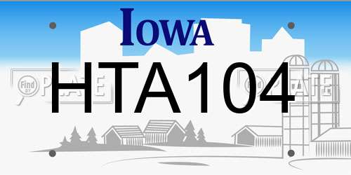 HTA104 Iowa License Plate
