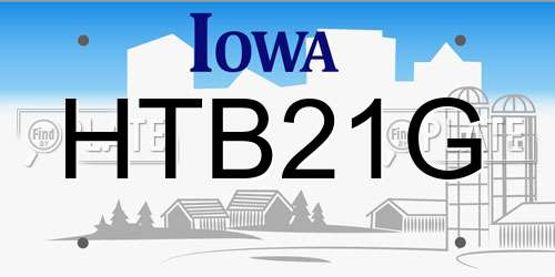 HTB21G Iowa License Plate