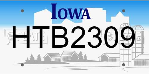 HTB2309 Iowa License Plate