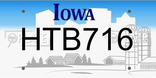 HTB716 Iowa License Plate