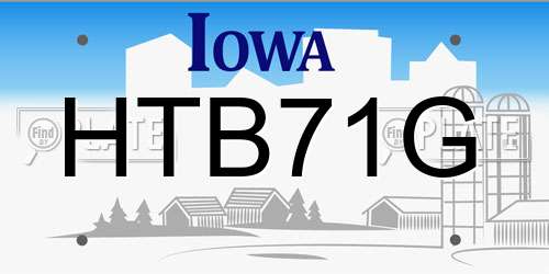 HTB71G Iowa License Plate