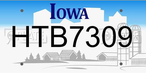 HTB7309 Iowa License Plate