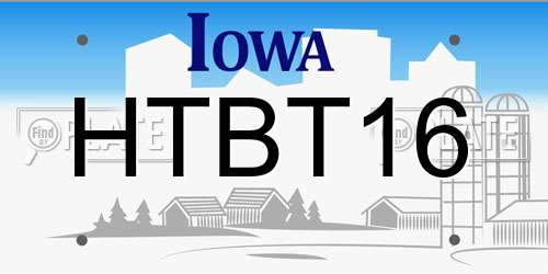 HTBT16 Iowa License Plate