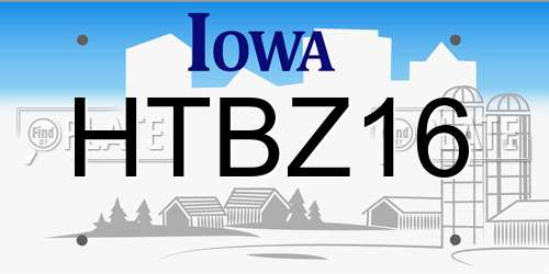 HTBZ16 Iowa License Plate