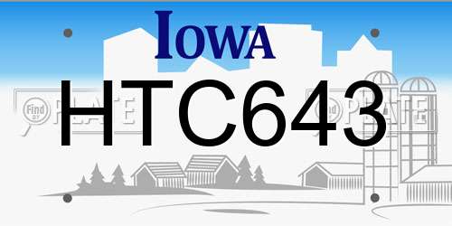 HTC643 Iowa License Plate