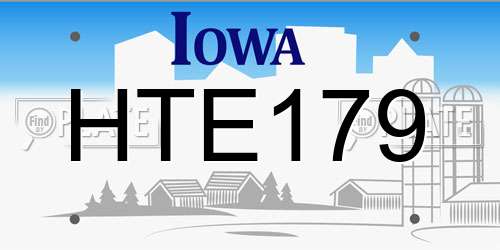 HTE179 Iowa License Plate