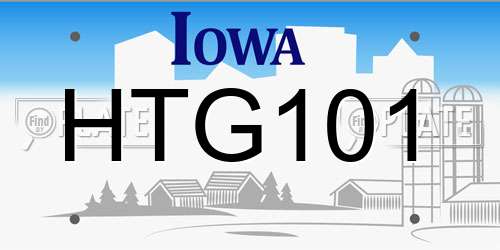 HTG101 Iowa License Plate