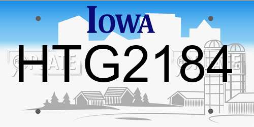 HTG2184 Iowa License Plate