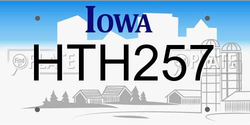 HTH257 Iowa License Plate