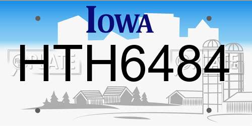 HTH6484 Iowa License Plate