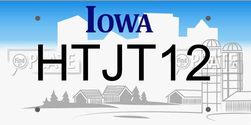 HTJT12 Iowa License Plate