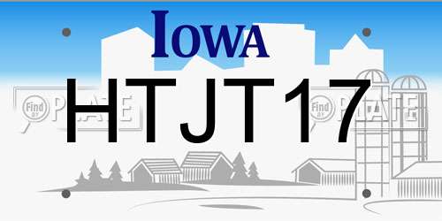 HTJT17 Iowa License Plate