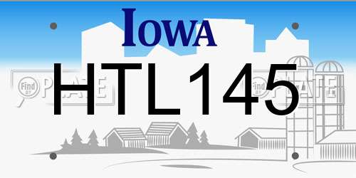 HTL145 Iowa License Plate