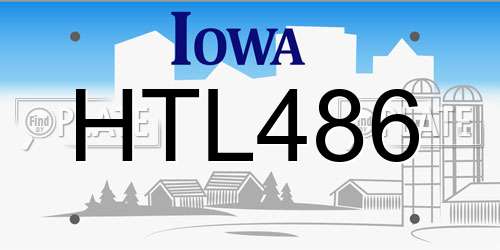 HTL486 Iowa License Plate