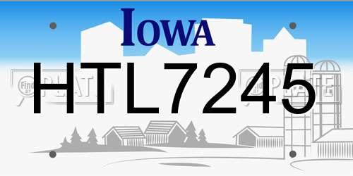 HTL7245 Iowa License Plate