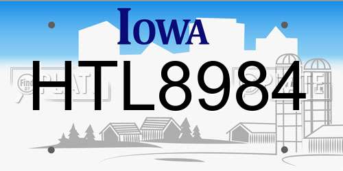 HTL8984 Iowa License Plate