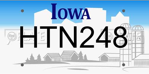 HTN248 Iowa License Plate