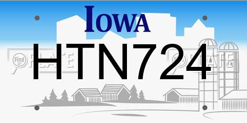HTN724 Iowa License Plate