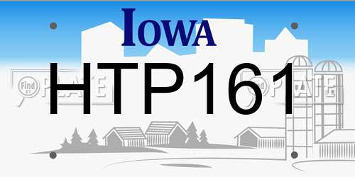HTP161 Iowa License Plate