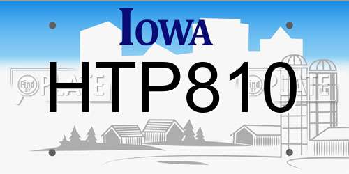 HTP810 Iowa License Plate