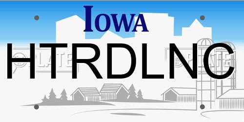 HTRDLNC Iowa License Plate