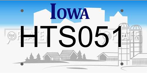 HTS051 Iowa License Plate