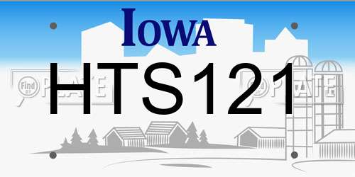 HTS121 Iowa License Plate